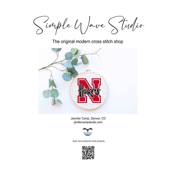 Nebraska Husker Football‎ Counted Cross Stitch Kit - Picture 1 of 2